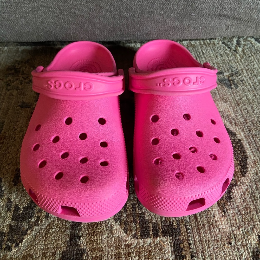 Girls pink Crocs size 4